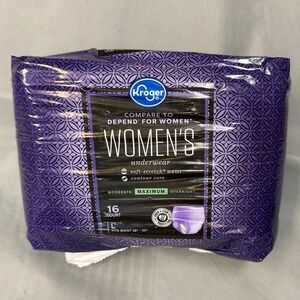 Kroger Womens Maximum Absorbency Incontinence Underwear Large 16 Count